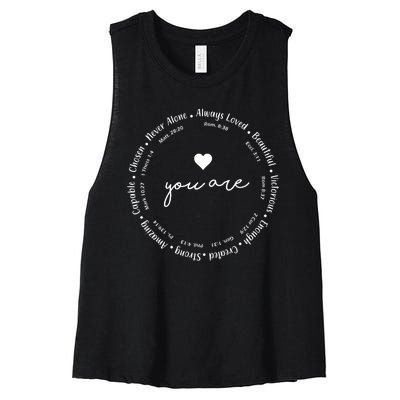 Inspiring Christian Faith Bible Quotes Women's Racerback Cropped Tank