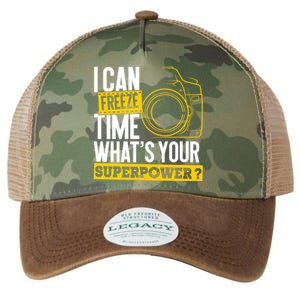 I Can Freeze Time Superpower Gift Photographer Camera Great Gift Legacy Tie Dye Trucker Hat