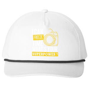 I Can Freeze Time Superpower Gift Photographer Camera Great Gift Snapback Five-Panel Rope Hat