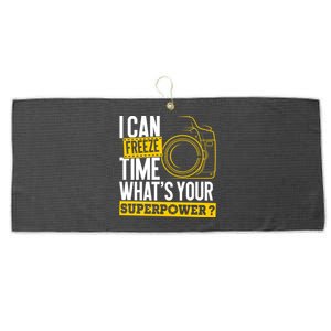 I Can Freeze Time Superpower Gift Photographer Camera Great Gift Large Microfiber Waffle Golf Towel