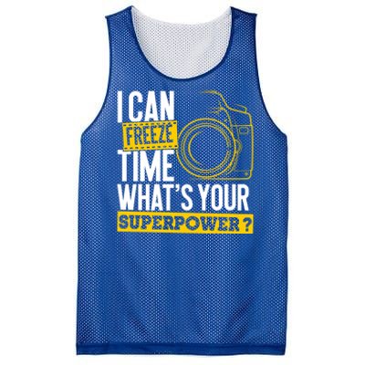 I Can Freeze Time Superpower Gift Photographer Camera Great Gift Mesh Reversible Basketball Jersey Tank