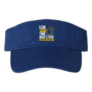 I Can Freeze Time Superpower Gift Photographer Camera Great Gift Valucap Bio-Washed Visor