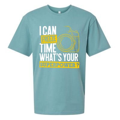 I Can Freeze Time Superpower Gift Photographer Camera Great Gift Sueded Cloud Jersey T-Shirt