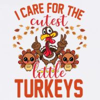 I Care For The Cutest Little Turkeys Thanksgiving Teacher Cooling Performance Crew T-Shirt