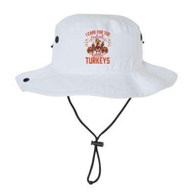 I Care For The Cutest Little Turkeys Thanksgiving Teacher Legacy Cool Fit Booney Bucket Hat