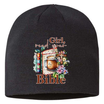 Inspirational Christian Girl Read Your Bible Sustainable Beanie