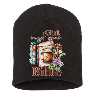 Inspirational Christian Girl Read Your Bible Short Acrylic Beanie