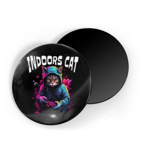 Indoors Cat Gamer Hoodie Magnet