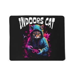 Indoors Cat Gamer Hoodie Mousepad