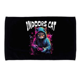 Indoors Cat Gamer Hoodie Microfiber Hand Towel