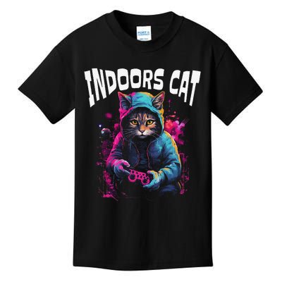 Indoors Cat Gamer Hoodie Kids T-Shirt