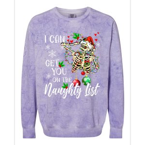 I Can Get You On The Naughty List Funny Santa Skeleton Xmas Gift Colorblast Crewneck Sweatshirt