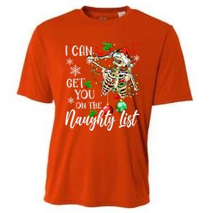 I Can Get You On The Naughty List Funny Santa Skeleton Xmas Gift Cooling Performance Crew T-Shirt