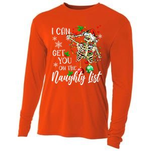 I Can Get You On The Naughty List Funny Santa Skeleton Xmas Gift Cooling Performance Long Sleeve Crew