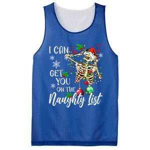 I Can Get You On The Naughty List Funny Santa Skeleton Xmas Gift Mesh Reversible Basketball Jersey Tank