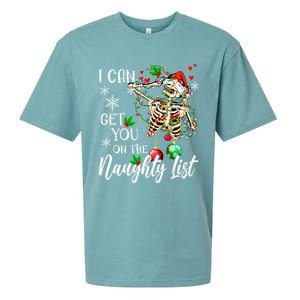 I Can Get You On The Naughty List Funny Santa Skeleton Xmas Gift Sueded Cloud Jersey T-Shirt