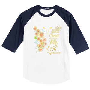 I Cancute Giftdo All Things Through Jesus Who Strengthens Me Cool Gift Baseball Sleeve Shirt