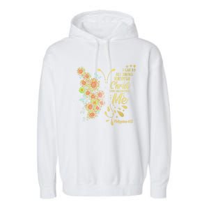 I Cancute Giftdo All Things Through Jesus Who Strengthens Me Cool Gift Garment-Dyed Fleece Hoodie