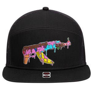 Ice Cream Gun AK47 7 Panel Mesh Trucker Snapback Hat