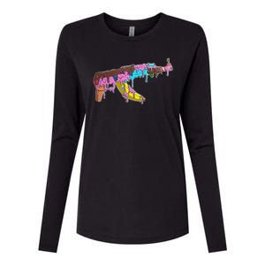 Ice Cream Gun AK47 Womens Cotton Relaxed Long Sleeve T-Shirt