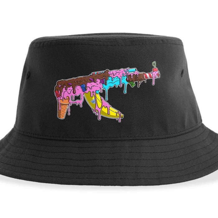 Ice Cream Gun AK47 Sustainable Bucket Hat