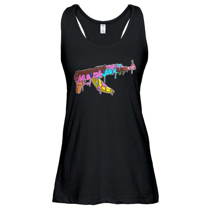 Ice Cream Gun AK47 Ladies Essential Flowy Tank