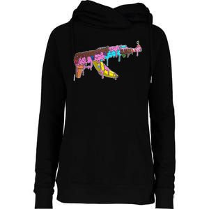 Ice Cream Gun AK47 Womens Funnel Neck Pullover Hood