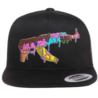 Ice Cream Gun AK47 Flat Bill Trucker Hat