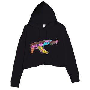 Ice Cream Gun AK47 Crop Fleece Hoodie