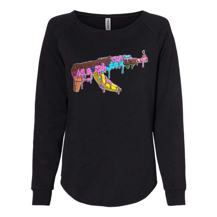 Ice Cream Gun AK47 Womens California Wash Sweatshirt