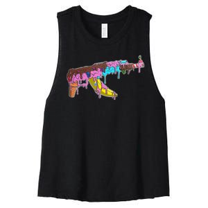 Ice Cream Gun AK47 Women's Racerback Cropped Tank