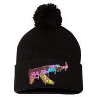 Ice Cream Gun AK47 Pom Pom 12in Knit Beanie