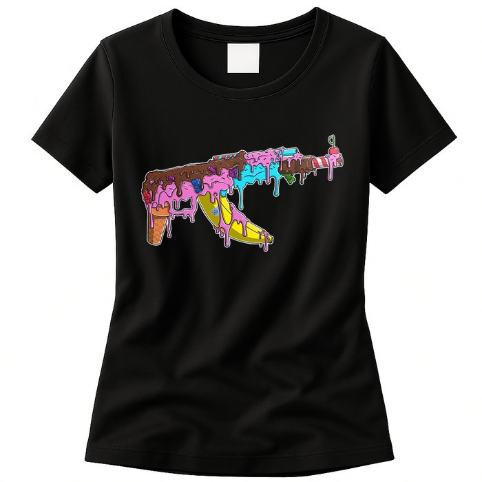 Ice Cream Gun AK47 Womens T-Shirt