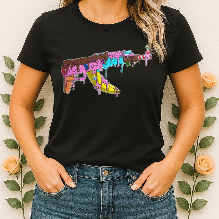 Ice Cream Gun AK47 Womens T-Shirt