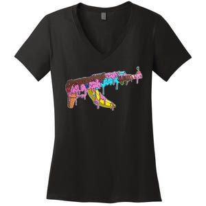 Ice Cream Gun AK47 Women's V-Neck T-Shirt