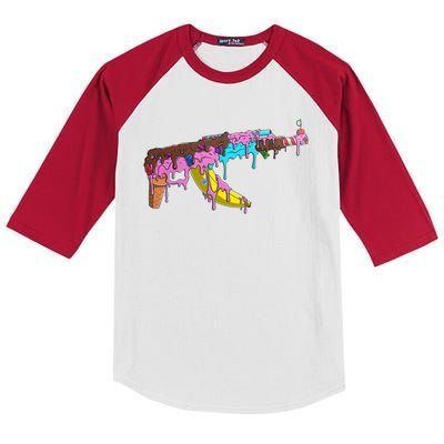 Ice Cream Gun AK47 Kids Colorblock Raglan Jersey