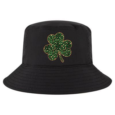 Irish Clover Green Gold Leopard Print Cool Comfort Performance Bucket Hat