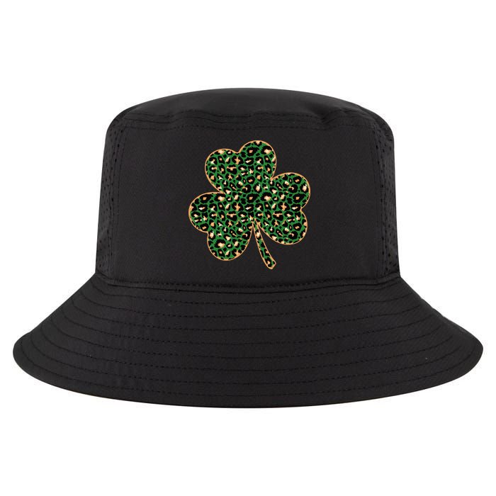 Irish Clover Green Gold Leopard Print Cool Comfort Performance Bucket Hat