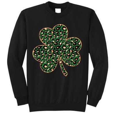 Irish Clover Green Gold Leopard Print Sweatshirt