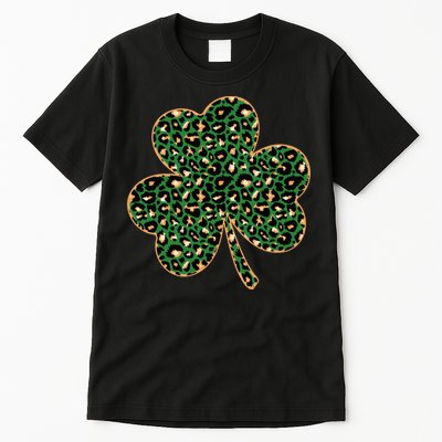 Irish Clover Green Gold Leopard Print Tall T-Shirt