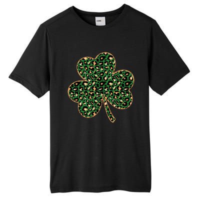 Irish Clover Green Gold Leopard Print Tall Fusion ChromaSoft Performance T-Shirt