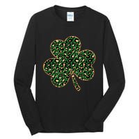 Irish Clover Green Gold Leopard Print Tall Long Sleeve T-Shirt