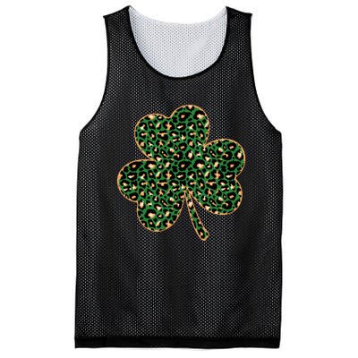 Irish Clover Green Gold Leopard Print Mesh Reversible Basketball Jersey Tank