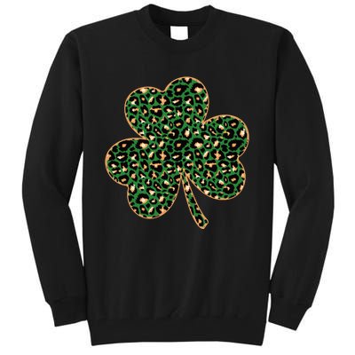 Irish Clover Green Gold Leopard Print Tall Sweatshirt