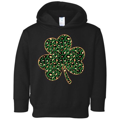 Irish Clover Green Gold Leopard Print Toddler Hoodie