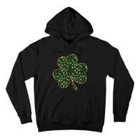 Irish Clover Green Gold Leopard Print Tall Hoodie