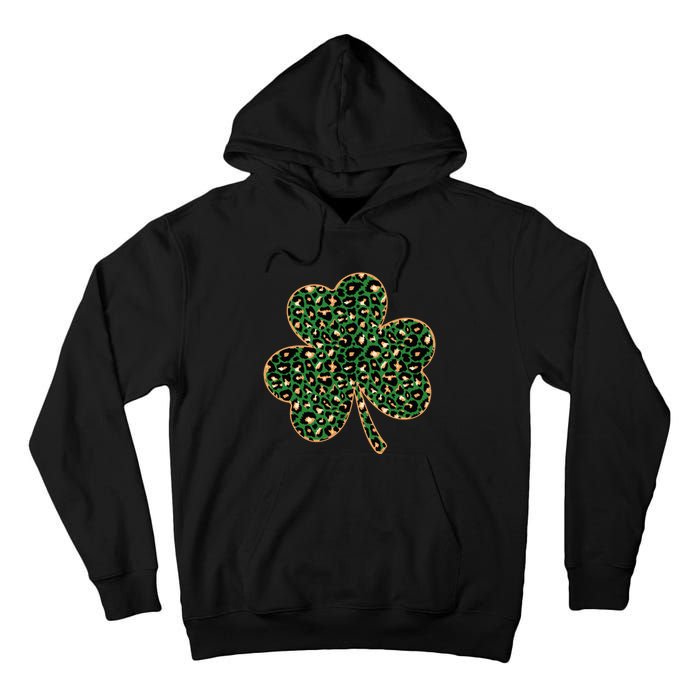 Irish Clover Green Gold Leopard Print Tall Hoodie