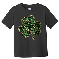 Irish Clover Green Gold Leopard Print Toddler T-Shirt