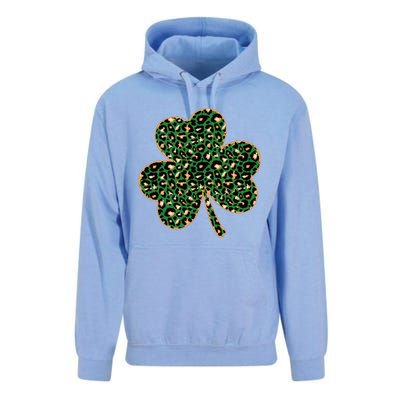 Irish Clover Green Gold Leopard Print Unisex Surf Hoodie