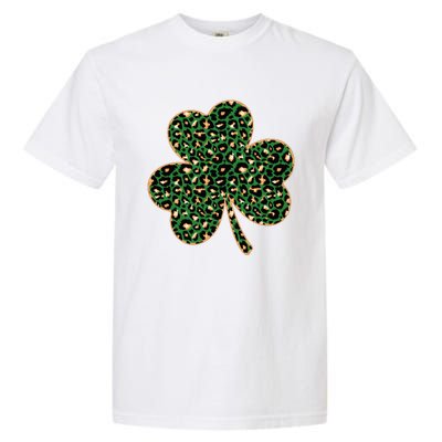 Irish Clover Green Gold Leopard Print Garment-Dyed Heavyweight T-Shirt